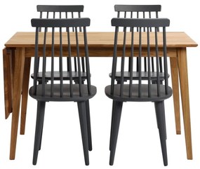 Filippa natúr tölgyfa étkezőasztal lehajtható asztallappal, 120 x 80 cm - Rowico