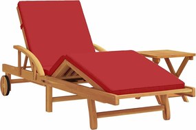 vidaXL Napozó 2 pcs Piros Tömör Akácfa