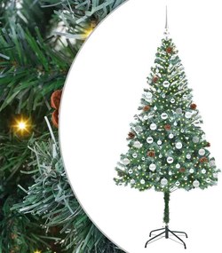 vidaXL Mű karácsonyfa 300 LED-del állvánnyal Zöld 180 cm PVC és Acél