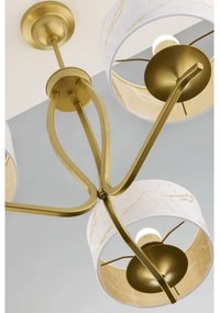 Jupiter 2109 - Csillár rúdon KASZMIR 3xE27/15W/230V fehér/arany/márvány dekor