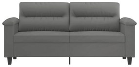 kétszemélyes sötétszürke mikroszálas szövetkanapé 140 cm