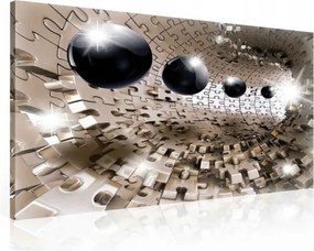 Vászonkép 60x40 Puzzle Alagút Gömbök Absztrakt Mélység Perspektíva