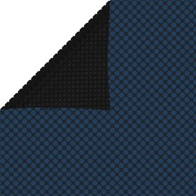 fekete és kék napelemes lebegő PE medencefólia 1000 x 500 cm