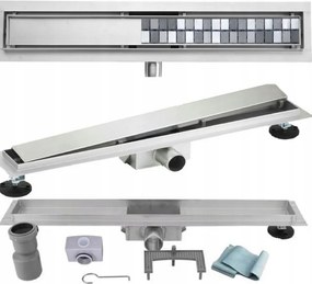 Lineáris zuhanyfolyóka 50 cm alacsony 52 mm sima vagy csemperagasztáshoz