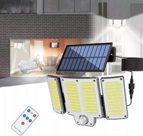 Napelemes Lámpa Halogén Szürkületi Mozgásérzékelő 280 Led Kerti Garázs