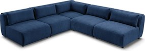 Sötétkék sarokkanapé (variálható) Jeanne – Bobochic Paris