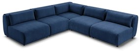 Sötétkék sarokkanapé (variálható) Jeanne – Bobochic Paris