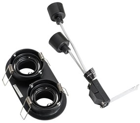 Kerek beépíthető spotlámpa fekete GU10 35 mm dönthető 2 fényforrásos - Installa