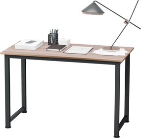HOMCOM Modern Íróasztal Acél Vázszerkezettel és Állítható Lábakkal - 120x60x76 cm Fekete | Aosom