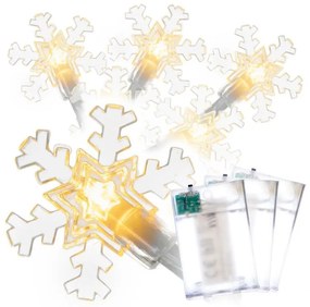 NEXOS Dekoratív világítás hópehely 20 LED meleg fehér 3 db