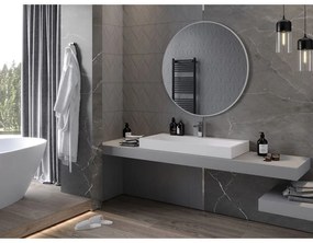 Mexen Loft, kerek fürdőszobai tükör 100 cm, keret színe fehér, 9850-100-100-000-20