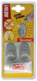 Grey 2 db fúrásmentes fali akasztó - Metaltex