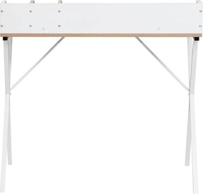 Számítógépasztal, világos tölgy/fehér, PSALMO