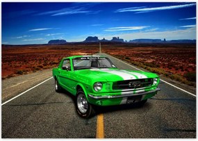 Poszterek 100x70 Zöld Mustang a sivatagban
