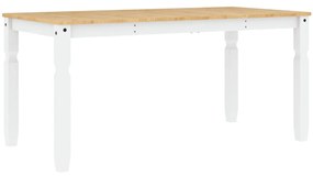 Corona fehér tömör fenyőfa ebédlőasztal 160 x 80 x 75 cm