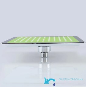 Zuhanypanel EYN PT86722 falba süllyesztett kivitelben, kétféle vízsugárral, zöld színben
