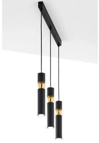 Jupiter 2004 - Csillár zsinóron ALAS 3xGU10/10W/230V fekete/arany