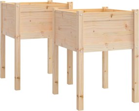 vidaXL 2 db tömör fenyőfa kerti virágtartó 50 x 50 x 70 cm