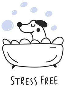 Illusztráció Cute dog taking a bath. Stress free., Igor Levin