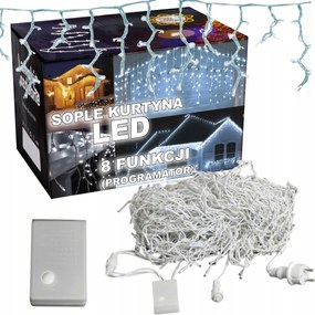 Karácsonyfa Lámpák Jégcsapok 100 Led Függöny Fehér Hideg Flash Fényfüggöny