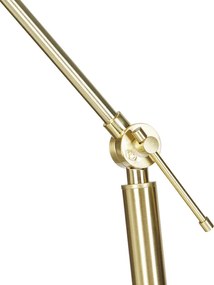 Vloerlamp goud verstelbaar met kap beige van teddy stof 50cm - Editor