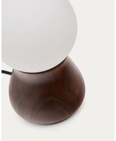 Sötétbarna kaucsukfa asztali lámpa (magasság 26 cm) Okeni – Kave Home
