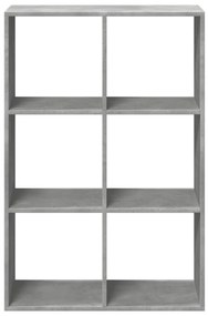 betonszürke szerelt fa elválasztó könyvespolc 69,5x29x103,5 cm