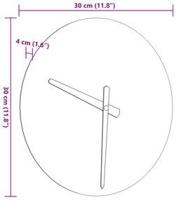 sárga falióra világító óramutatókkal és órajelzőkkel Ø30 cm