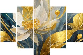 Kép - Festmény arany virágok (150x105 cm)