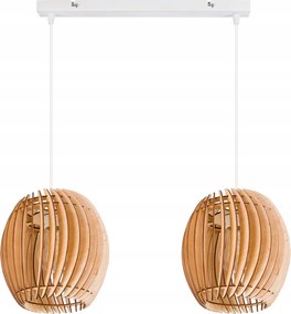 Függőlámpa mennyezeti csillár Túlnyúlás gerenda lámpabúra Hordó fa 2x E27