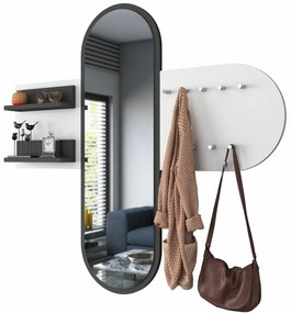 Fali akasztó tükörrel Pomi White