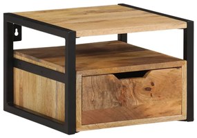 Tömör akácfa falra szerelhető éjjeliszekrény 35x35x25 cm