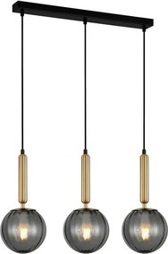 ITALUX PND-2324-3LBRO-SG RAVENA Többágú Függesztett Lámpa Füstös, Sárgaréz LED IP20