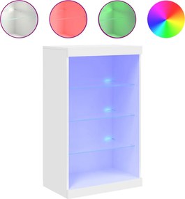 vidaXL fehér tálalószekrény LED-világítással 60,5 x 37 x 100 cm
