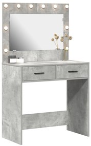 Sminktükör LED világítással Beton szürke 78,5x41x135 cm