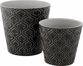 Donic Svart kerámia virágtartó szett, fekete