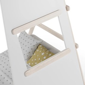 Krémszínű borovi fenyő házikó alakú gyerekágy ágyráccsal 90x200 cm Enola – Marckeric