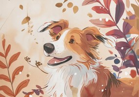 Poszter 100x70cm Collie Őszi évszak