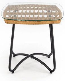 Indira dohányzóasztal, rattan / fekete