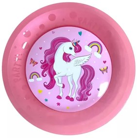 Unikornis Rainbow Colors micro prémium műanyag lapostányér 4 db-os szett 21 cm