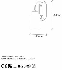 Fali lámpa Hemikilo - 13160, arany