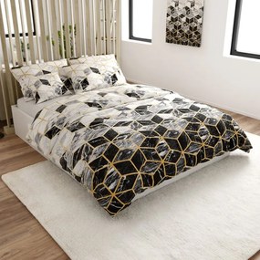 Pamut ágynemű ATHENA POLY fekete Ágyneműhuzat mérete: 2 db 70 x 90 cm | 200 x 220 cm