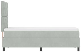 Boxspring Ágy Matrac &amp; LED Fény Szürke 80x200 cm Bársony