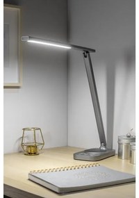 Lámpa Asztali BRESSI 8W, 450lm, AC220-240V, 3-CCT, Wireless töltő, USB, PF>0,5, RA>80, szürke