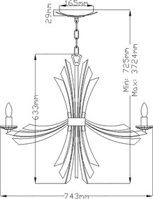 Quintiesse VIDA QN-VIDA6 Csillár 6x40W/E14