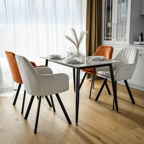 Design fotel, bézses szürke Velvet szövet, AURIL