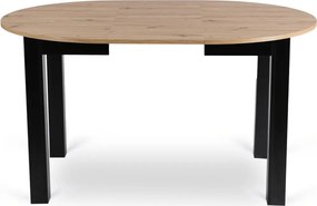 szett étkezőasztal HARRY 102-142 cm artisan tölgy/fekete és 6 szék PERU fekete