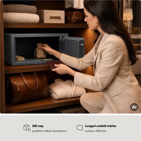 Hotelszéf elektronikus kódzárral, 15″ laptophoz és dokumentumokhoz, 200 x420x370 mm: ALFRED