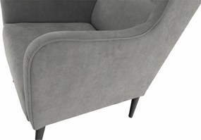 Kényelmes fotel, szürke/fekete, BREDLY