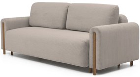 Világosbarna kordbársony kinyitható-tárolóhelyes kanapé 244 cm Arcadova – ELTAP